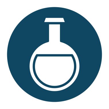 İzole kimya matarası bloğu ve düz stil ikon vektör tasarımı