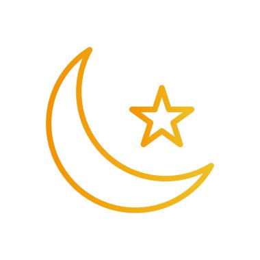 Ramazan ayı ve yıldız gradyan biçim vektör tasarımı