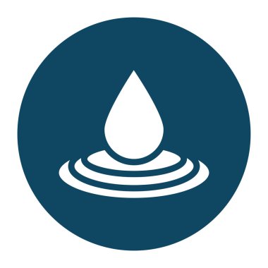 İzole su damlası bloğu ve düz biçim ikon vektör tasarımı