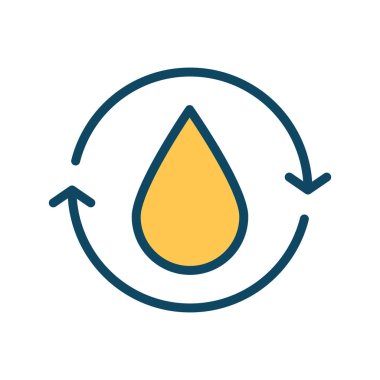 İzole edilmiş yağ damlası ve tekrar eden ok çizgisi ve biçim ikonu vektör tasarımı