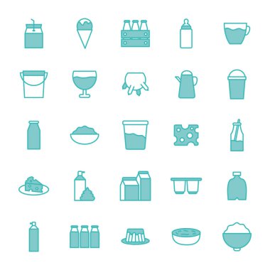 Ayrı süt ürünleri dou renk biçimi vektör dizaynı