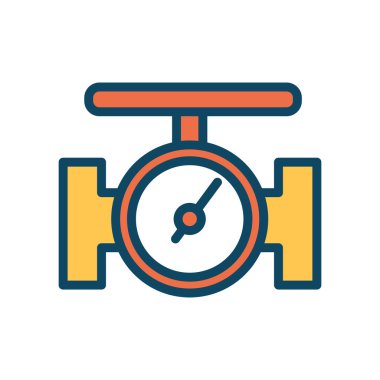 Ölçüm çizgisi ve biçim ikon vektör tasarımı ile izole edilmiş yağ borusu