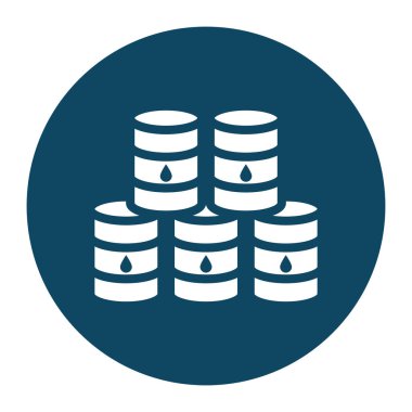 İzole yağ varilleri blok ve düz stil ikon vektör tasarımı