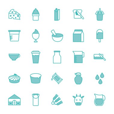 Ayrı süt ürünleri dou renk biçimi vektör dizaynı