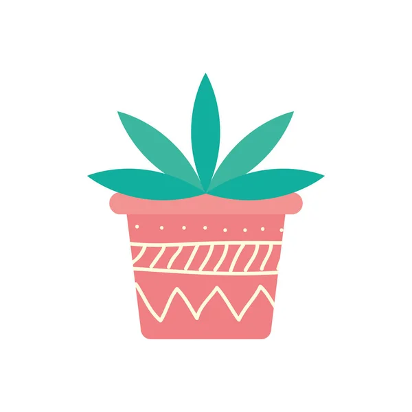 Geïsoleerde plant in pot blok gradiënt stijl pictogram vector ontwerp — Stockvector