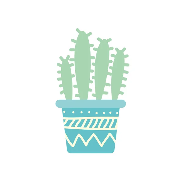 Isolerad kaktus inuti grytblock lutning stil ikon vektor design — Stock vektor