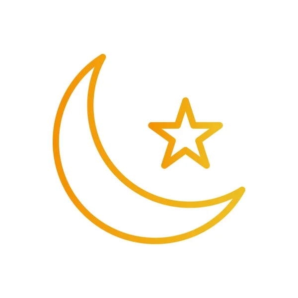 Ramadan moon and star gradient style icon vector design — Stock Vector