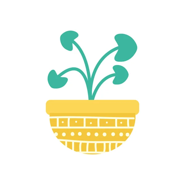 Planta aislada dentro del diseño del vector icono de estilo de gradiente de bloque de maceta — Vector de stock