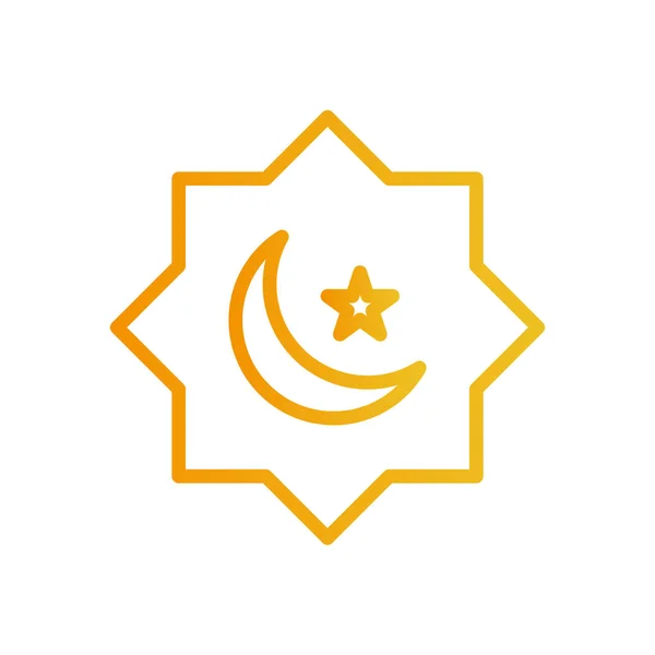 Ramadan-Mond und Stern-Gradienten-Stil-Icon-Vektor-Design — Stockvektor