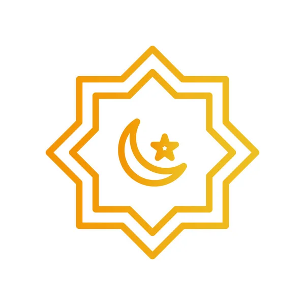 Luna Ramadán y diseño de vectores de iconos de estilo degradado de estrellas — Vector de stock