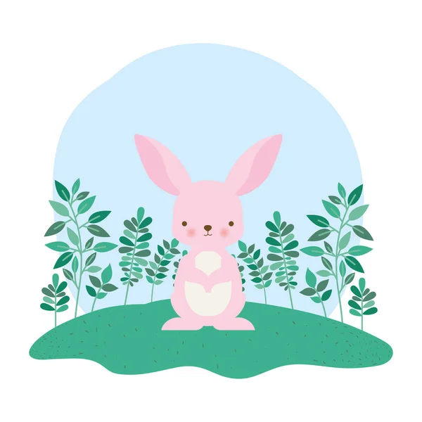 Cute królik kreskówka z liści wektor projektu — Wektor stockowy