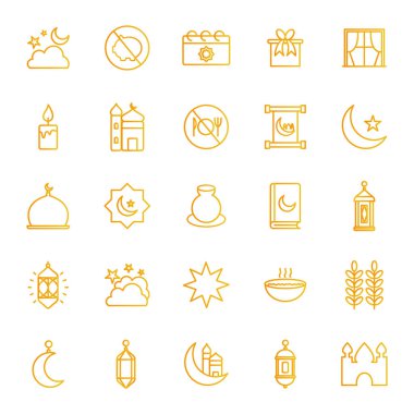 Ramazan gradyan biçim ikonu vektör tasarımı