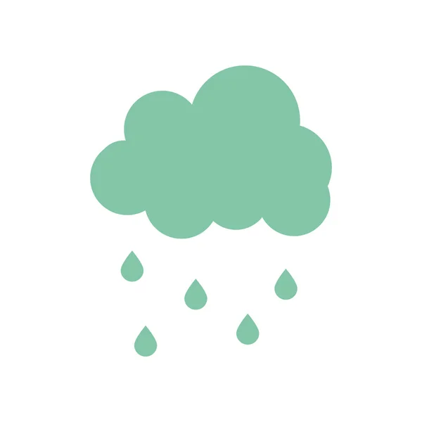 Isolated cloud with rain flat style icon vector design — Stock Vector