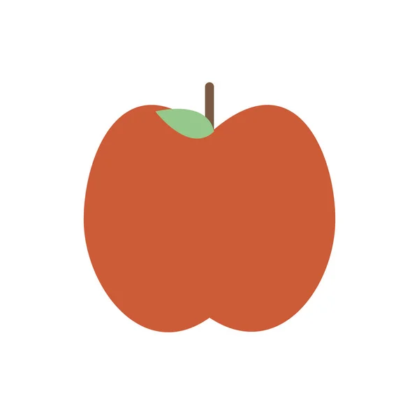 Isolato mela frutta stile piatto icona vettoriale design — Vettoriale Stock