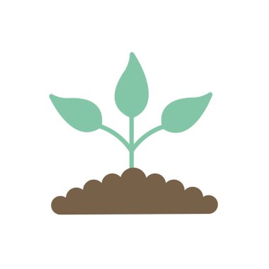 Isolated plant over earth flat style icon vector design
