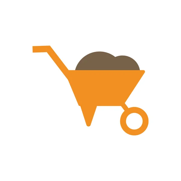 Isolated wheelbarrow flat style icon vector design — ストックベクタ