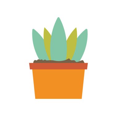Isolated plant inside pot flat style icon vector design