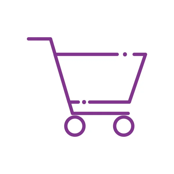 Isolated shopping cart line style icon vector design — Stock Vector