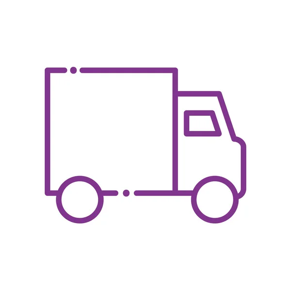 Geïsoleerde levering truck lijn stijl pictogram vector ontwerp — Stockvector