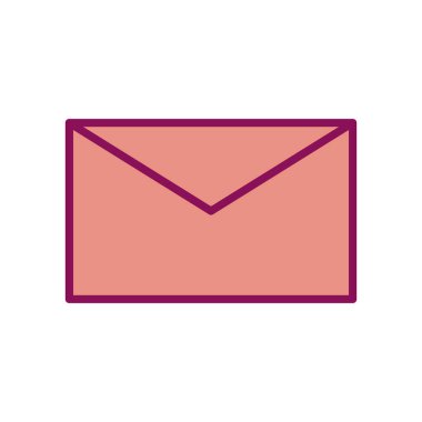 İzole zarf ileti satırı ve biçim ikonu vektör tasarımını doldur