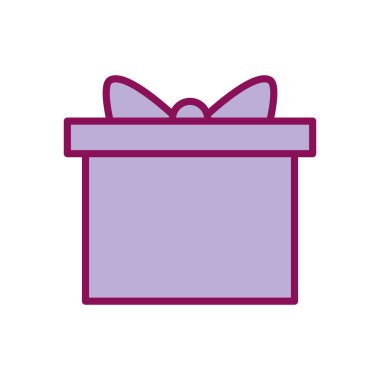 Papyon çizgisi ile hediye ve biçim ikonu vektör tasarımı