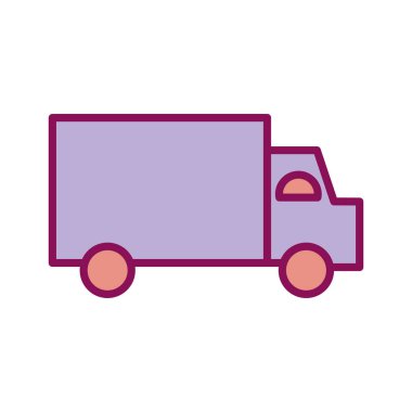 Isolated delivery truck line and fill style icon vector design
