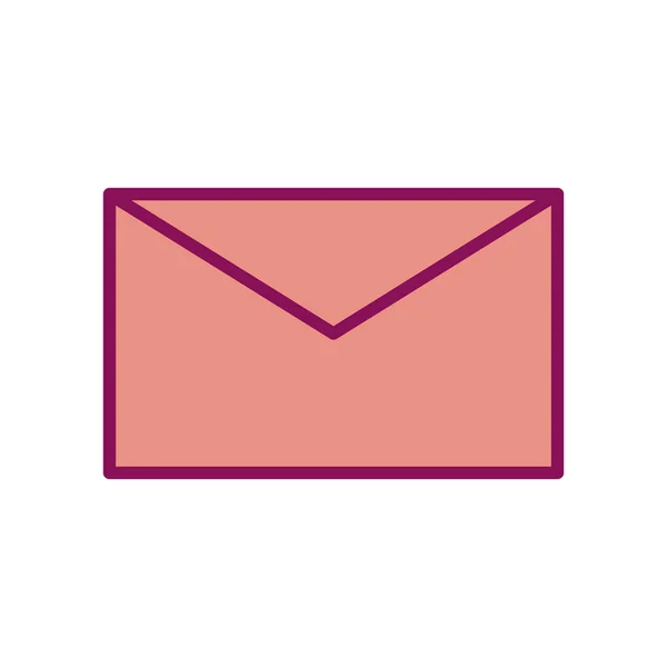 Linha de mensagem de envelope isolado e design de vetor ícone de estilo de preenchimento — Vetor de Stock
