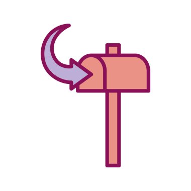 Isolated mailbox with arrow line and fill style icon vector design