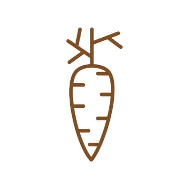 İzole edilmiş havuç sebze çizgisi biçim vektör tasarımı