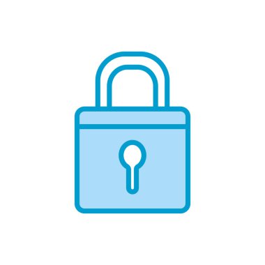 İzole edilmiş asma kilit hattı ve biçim ikonu vektör tasarımını doldur