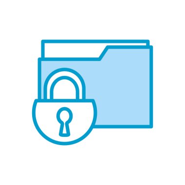 Isolated padlock and file line and fill style icon vector design