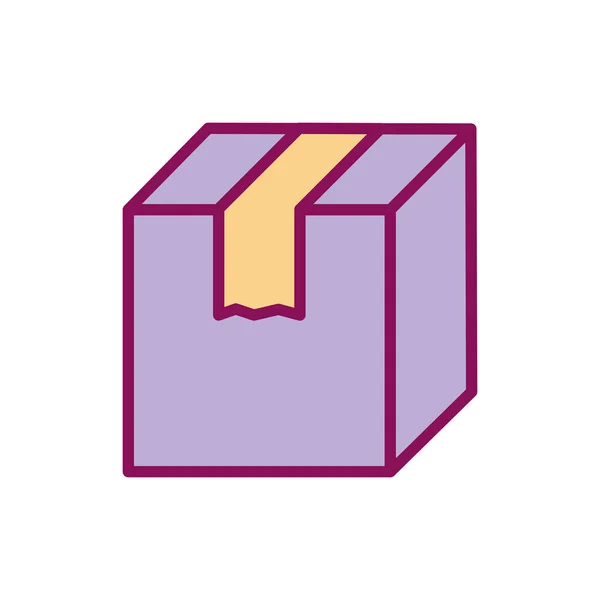 Ізольована лінія коробки доставки та піктограма стилю заповнення Векторний дизайн — стоковий вектор