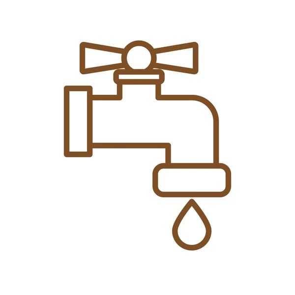 Isolated water tap line style icon vector design — Stock Vector