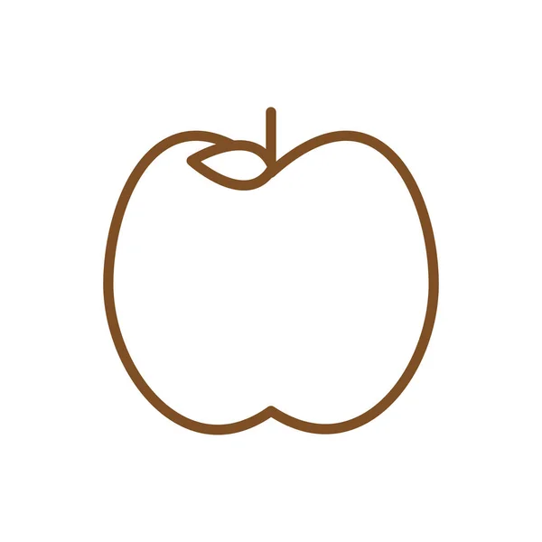 İzole edilmiş elma meyvesi çizgisi biçim vektör tasarımı — Stok Vektör