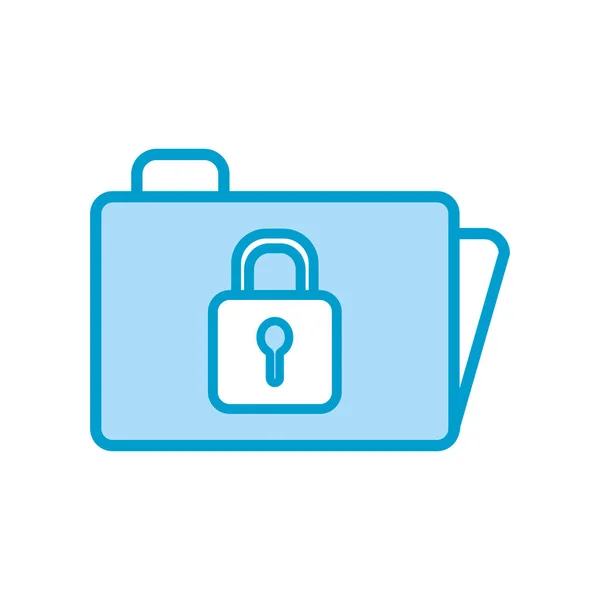 Isolated padlock inside file line and fill style icon vector design — Stock vektor