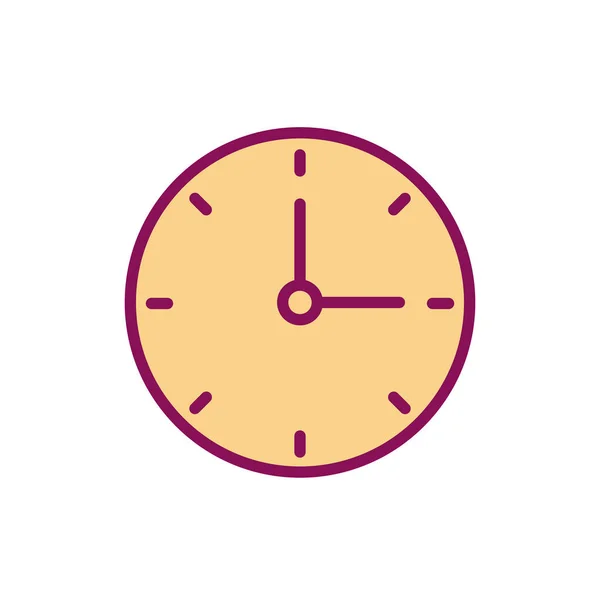 Linha de instrumento de relógio isolado e design de vetor de ícone de estilo de preenchimento — Vetor de Stock
