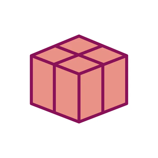 Ligne de boîte de livraison isolée et design vectoriel icône de style de remplissage — Image vectorielle