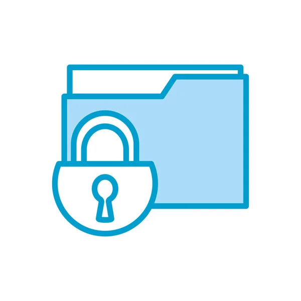Isolated padlock and file line and fill style icon vector design — 图库矢量图片