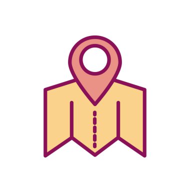 Isolated gps mark with map line and fill style icon vector design