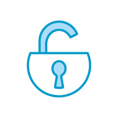 İzole edilmiş asma kilit hattı ve biçim ikonu vektör tasarımını doldur