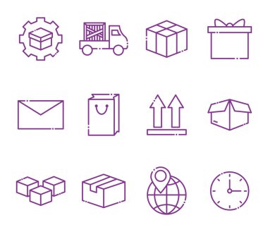 İzole dağıtım hattı biçim ikonu vektör dizaynı