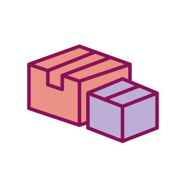 Isolated delivery boxes line and fill style icon vector design