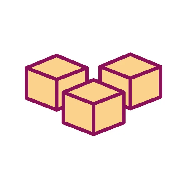 Isolated delivery boxes line and fill style icon vector design — Διανυσματικό Αρχείο