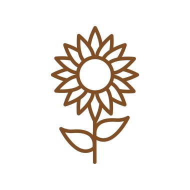 İzole edilmiş doğal çiçek çizgisi biçim vektör tasarımı