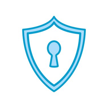 Isolated padlock shield, line and fill style icon vector design