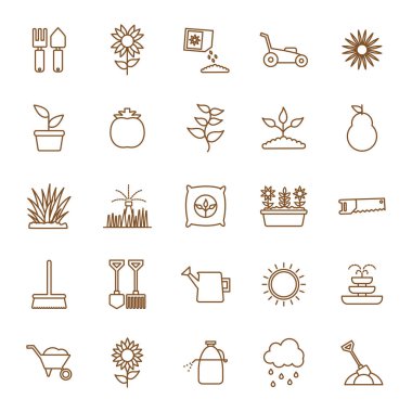 Isolated gardening line style icon set vector design