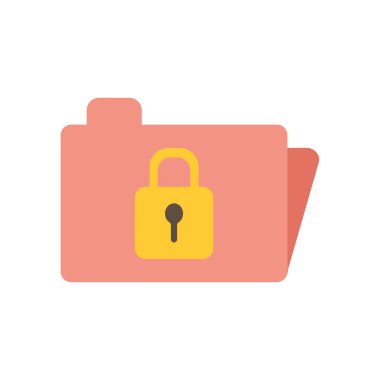 Isolated padlock inside file flat style icon vector design