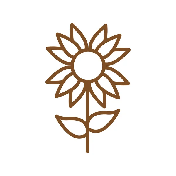 Bunga matahari tumbuh dari logo vektor tanah ikon ...