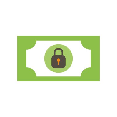 Isolated padlock inside bill flat style icon vector design