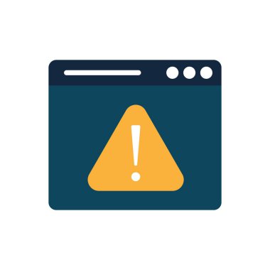 Isolated alarm triangle banner inside website flat style icon vector design